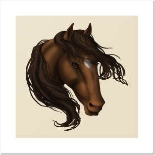 Horse Head - Brown Star Posters and Art